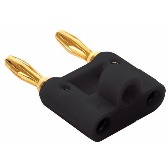 Adaptador 2 Jacks Banana a 2 Plugs Banana Color Negro