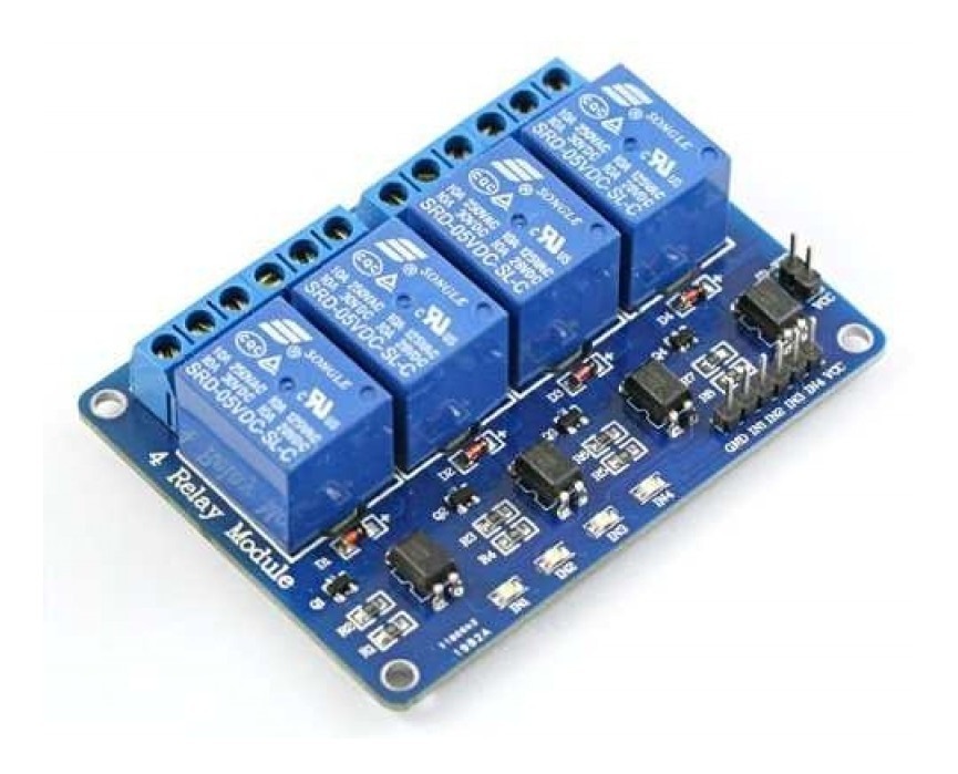 Módulo De 4 Relevadores Bobinas De 5VDC