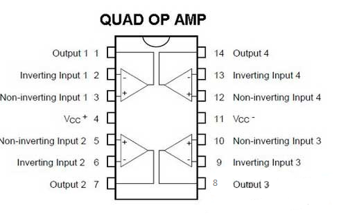 TLC274CN Amplificador Operacional Cuadruple