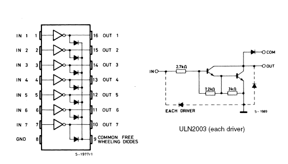 ULN2003 Puente H  50V 500mA
