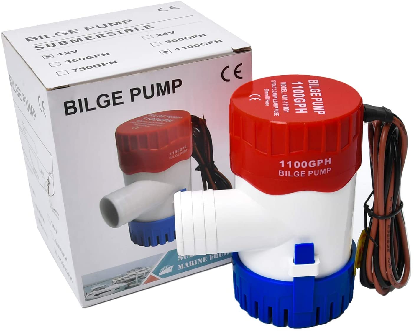 Bomba De Agua Sumergible 12V 350GPH
