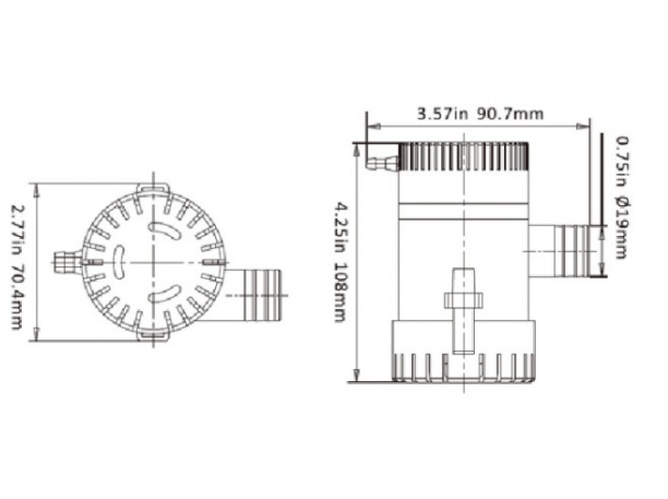 Bomba De Agua Sumergible 12V 350GPH