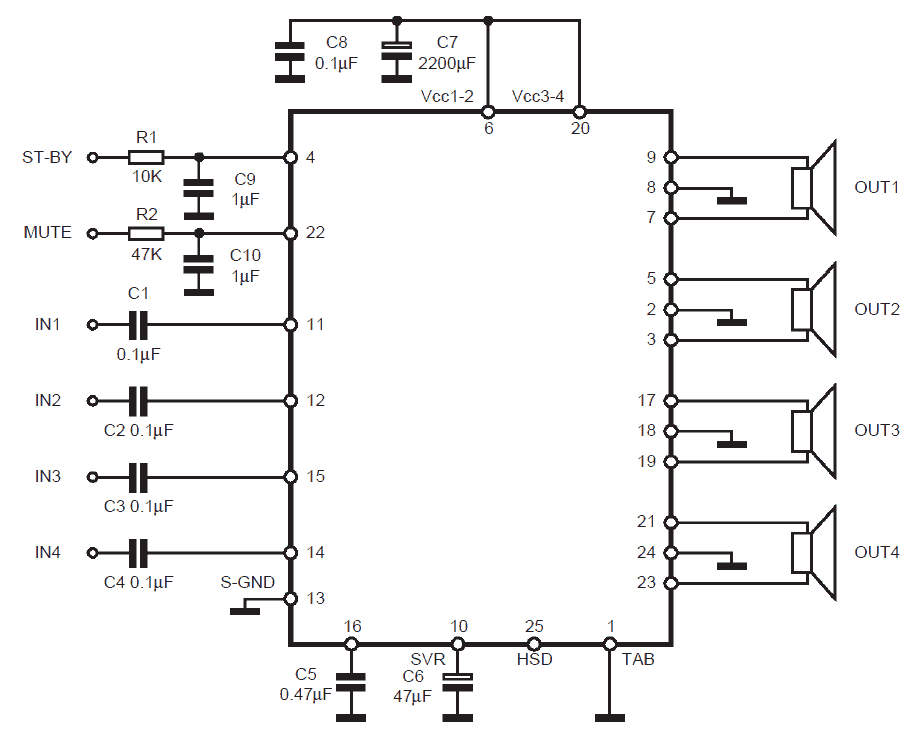 TDA7560 Amplificador De Audio De 4x55W Estereo Clase AB