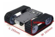 Kit Orugas de Tanque con chasis metalico y motorreductores  (2 orugas + 2 soportes + 2 motores + chasis metalico + tornilleria + portabaterias)