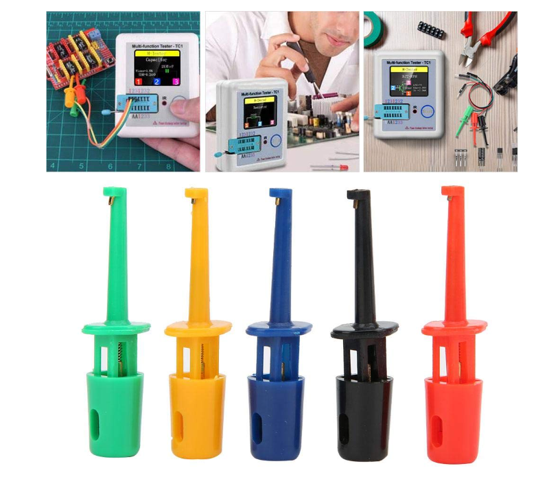 Mini gancho minigancho sujetador de prueba individual, brighttea mini msd sonda de prueba para pruebas electrónicas, grabador IC, Clip de cocodrilo redondo de gran tamaño,