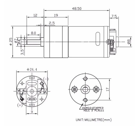 ChiHai-Motor de reducción de velocidad de diente de Metal, CHR-GM25-370K, 980rpm , imán permanente de alta velocidad, CC, 6V, 12V
