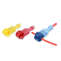 Paquete 5 piezas Terminal conector zapata eléctrico tipo T (Rojo), conectores rápidos de Cable eléctrico, bloqueo de empalme a presión, empalme de crimpado