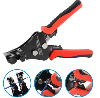 Pinza pelacables multifuncionales calibre 10-17AWG, herramientas, cortador pelado automático, prensado de cables (ponchadora)