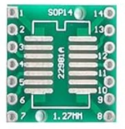 Placa PCB SMD adaptador de giro a DIP placa SOP14 SSOP14 0.65MM/1.27MM