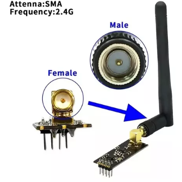Transceptores inalámbrico NRF24L01 Con antena 2.4 GHz, Alcance 1000 metros