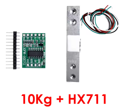 KIT sensor de peso 10kg con modulo HX711 Galga Extensiometrica sensor de presión (CONVERTIDOR ANALOGICO A DIGITAL)