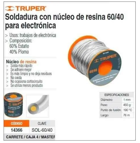 Carrete De Estaño 1mm TRUPER