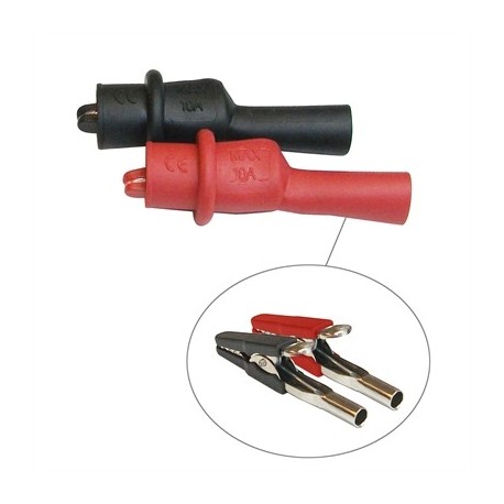 Clip Rojo Negro Adaptador Para Punta De Multimetro
