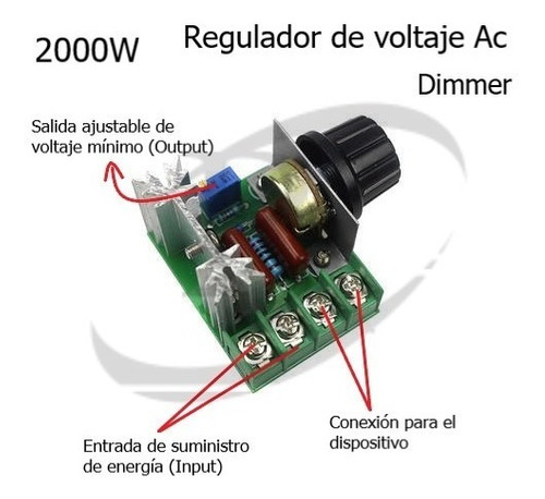 Dimmer Regulador De Voltaje AC 220VAC 2000W