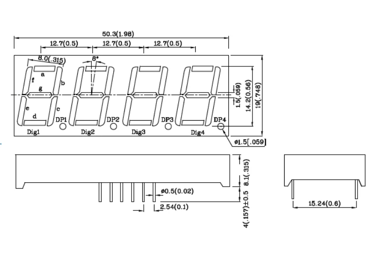 Display 7 Segmentos 4 Dígitos Cátodo Común