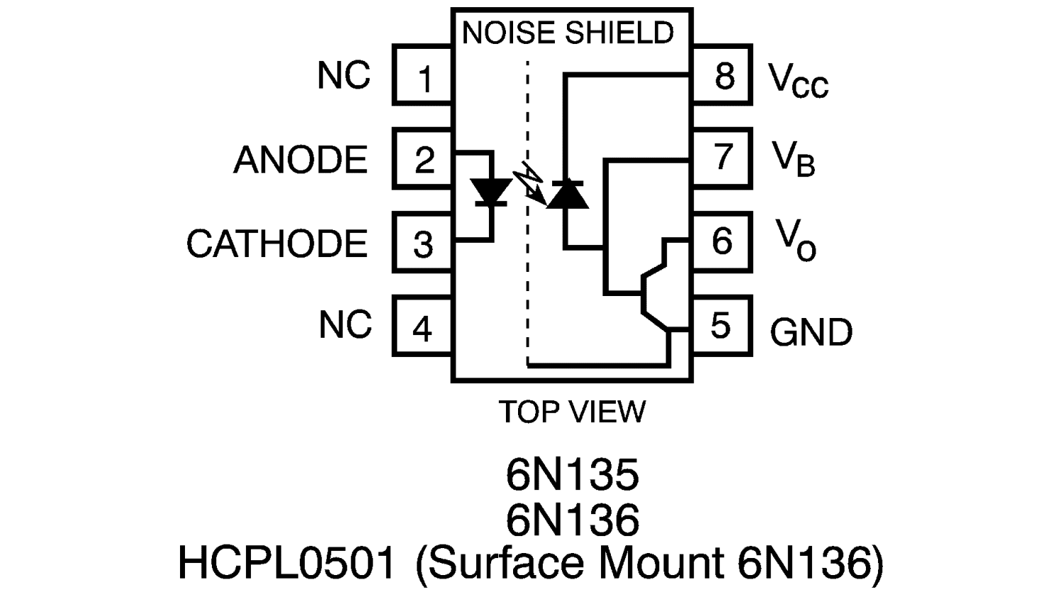 6N135M Optoacoplador 1 Canal Transistor