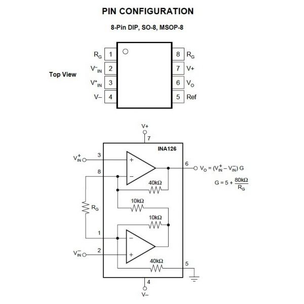 INA126 Amplificador Operacional De Instrumentación