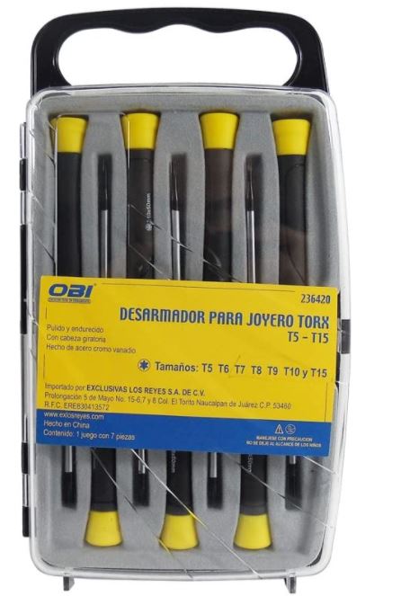 Juego De Desarmadores De Joyero TORX 7 Piezas T5 - T15